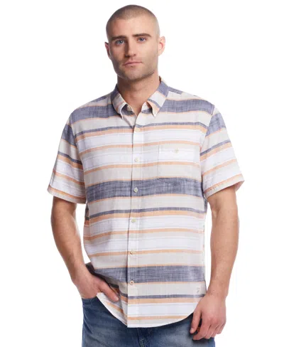 Weatherproof Vintage Men's Twill Stripe Button-down Shirt In Pink