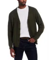 Weatherproof Vintage Men's Waffle Donegal Cardigan Sweater In Green