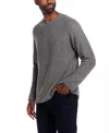 Weatherproof Vintage Men's Waffle Donegal Crewneck Sweater In Gray