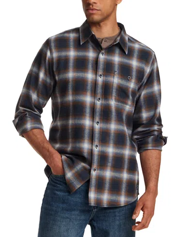 Weatherproof Vintage Waffle Flannel Shirt In Black