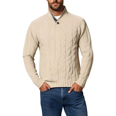 Weatherproof Vintage Mens Heathered Cable Knit Pullover Sweater In Neutral