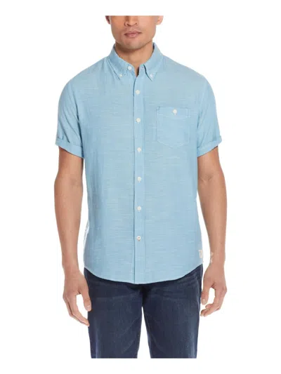Weatherproof Vintage Mens Heathered Cotton Button-down Shirt In Blue