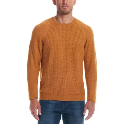 Weatherproof Vintage Mens Knit Waffle Crewneck Sweater In Yellow
