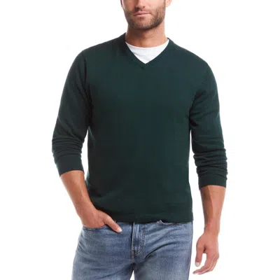 Weatherproof Vintage Mens Ribbed Trim Cotton V-neck Sweater In Silver