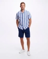 Weatherproof Vintage Mens Short Sleeve Cotton Seersucker Shirt 9 Cotton Twill Stretch Shorts In Bright Cobalt