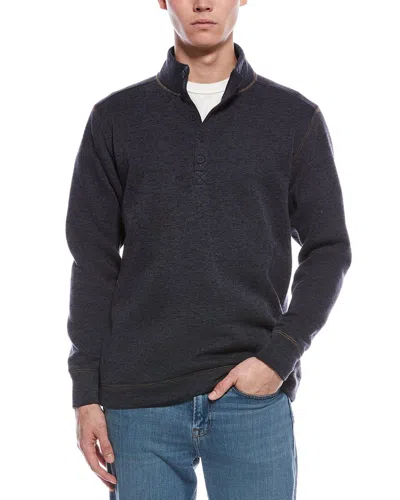 Weatherproof Vintage Mock Neck Button Pullover In Black