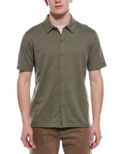 Weatherproof Vintage Neat Coatfront Knit Shirt In Green