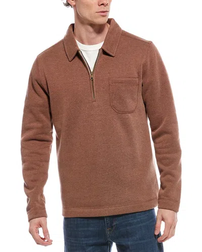 Weatherproof Vintage Pebble Fleece Quarter Zip Pullover In Brown