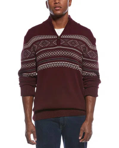 Weatherproof Vintage Pinpoint Fairisle 1/4-zip Sweater In Burgundy