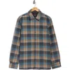 Weatherproof Vintage Plaid Yarn Dye Flannel Shirt Jacket In Gray