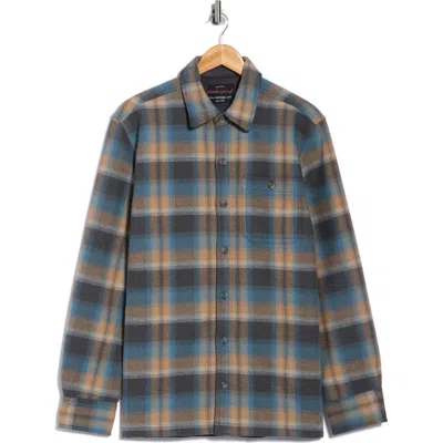 Weatherproof Vintage Plaid Yarn Dye Flannel Shirt Jacket In Gray