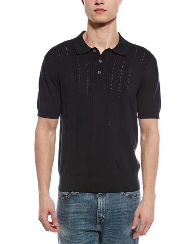 Weatherproof Vintage Pointelle Polo Sweater In Black