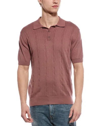 Weatherproof Vintage Pointelle Polo Sweater In Burgundy