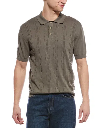 Weatherproof Vintage Pointelle Polo Sweater In Brown