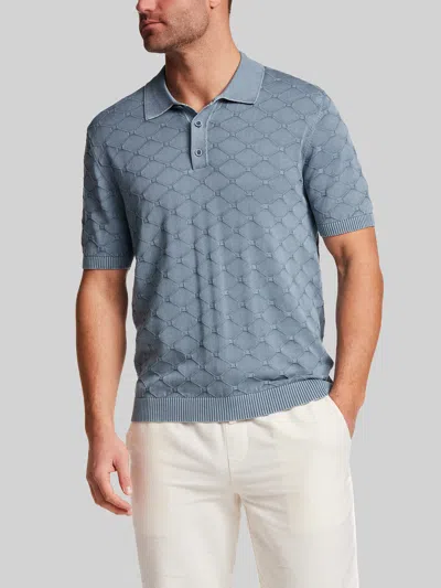 Weatherproof Vintage Regular Fit Diamond Short Sleeve Sweater Polo In Blue