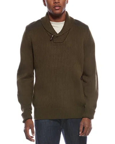 Weatherproof Vintage Shawl Collar Sweater In Green