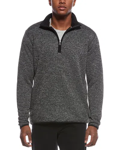 Weatherproof Vintage Sherpa-lined 1/4-zip Mock Neck Sweater In Gray