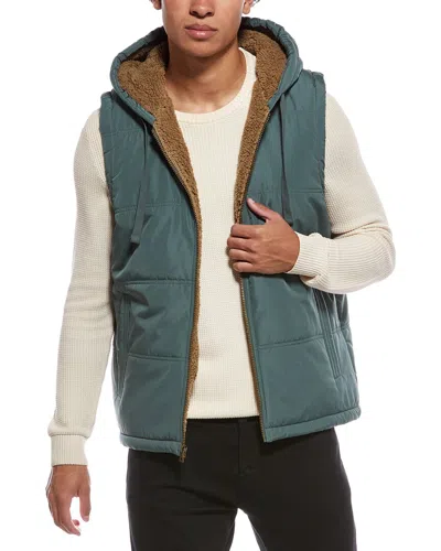 Weatherproof Vintage Sherpa Lined Hooded Puffer Vest In Green