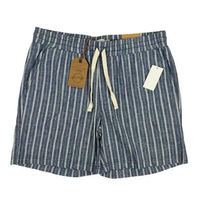 Weatherproof Vintage Shorts Men's Blue Striped 7" Inseam Drawstring Waist Fts252