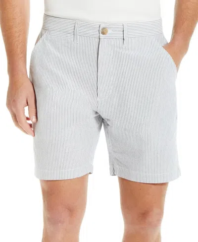 Weatherproof Vintage Shorts Men's Gray White Striped Cotton 7" Inseam Ups1162 In Grey