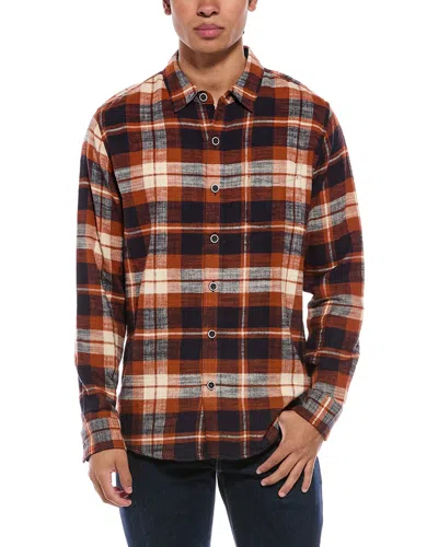 Weatherproof Vintage Slub Flannel Plaid Shirt In Brown