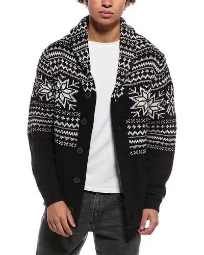 Weatherproof Vintage Snowflake Shawl Collar Cardigan In Black