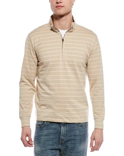 Weatherproof Vintage Striped Quarter Zip Mock Neck Pullover In Neutral