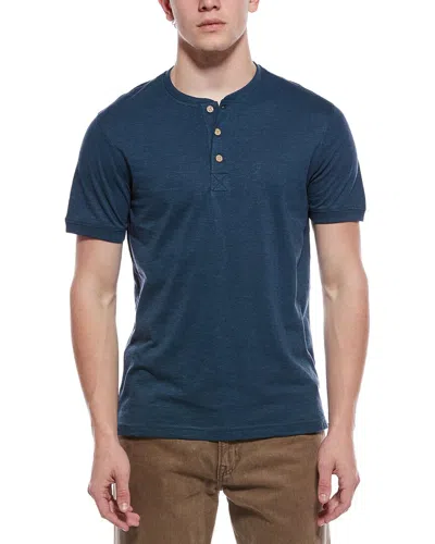 Weatherproof Vintage Sueded Jersey Henley T-shirt In Blue