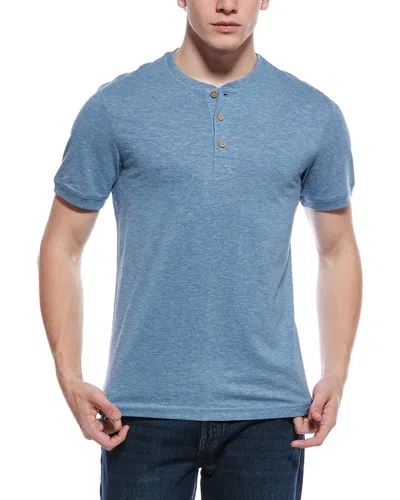 Weatherproof Vintage Sueded Jersey Henley T-shirt In Blue
