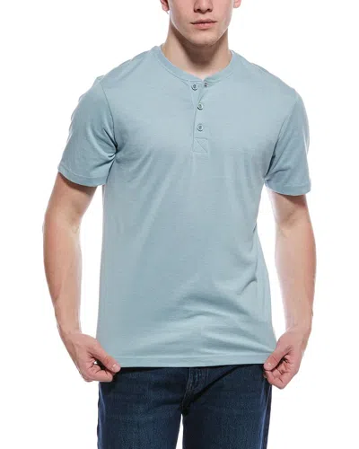 Weatherproof Vintage Sueded Micro Stripe Henley T-shirt In Blue