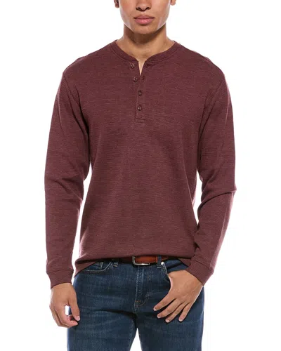 Weatherproof Vintage Variegated Microstripe Waffle Henley In Black