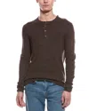 Weatherproof Vintage Vertical Stitch Henley Shirt In Brown