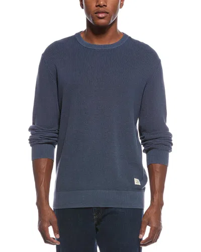 Weatherproof Vintage Vertical Weave Stonewash Crewneck Sweater In Blue