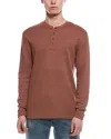 Weatherproof Vintage Waffle Henley Shirt In Brown