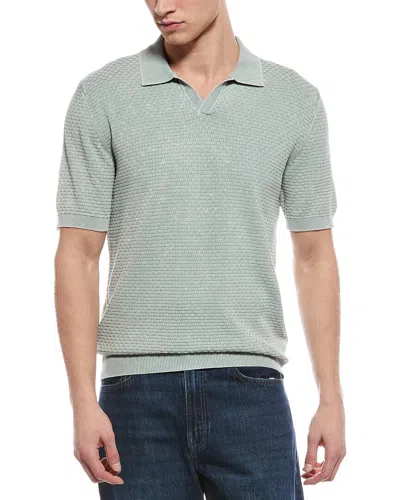 Weatherproof Vintage Weave Johnny Collar Sweater In Green