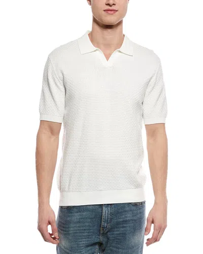 Weatherproof Vintage Zigzag Johnny Collar Polo Sweater In White