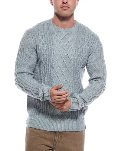 Weatherproof Vintage Wool-blend Mixy Cable Knit Crewneck Sweater In Blue