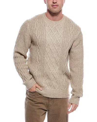 Weatherproof Vintage Wool-blend Mixy Cable Knit Crewneck Sweater In Neutral