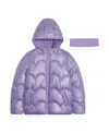 Weathertamer Big Girls Iridescent Foil Puffer Jacket In Purple
