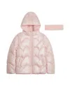 Weathertamer Toddler Girls Iridescent Foil Puffer Jacket In Light Pink