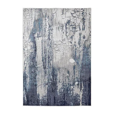 Weave & Wander Armada Modern Abstract Indoor Rectangular Area Rug In Blue