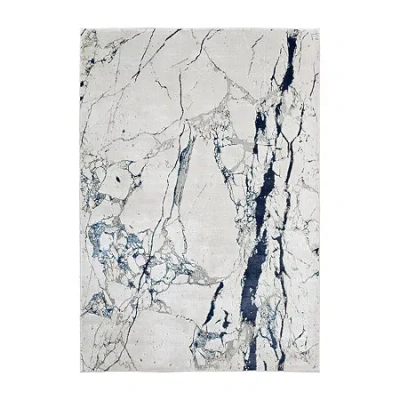 Weave & Wander Armada Modern Abstract Indoor Rectangular Area Rug In White