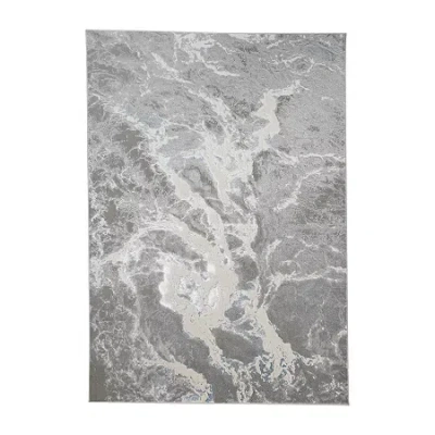 Weave & Wander Aurelian Abstract Hand Knotted Indoor Rectangle Area Rug In Silver