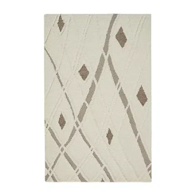 Weave & Wander Elika Geometric Hand Tufted Indoor Rectangle Area Rugs In White