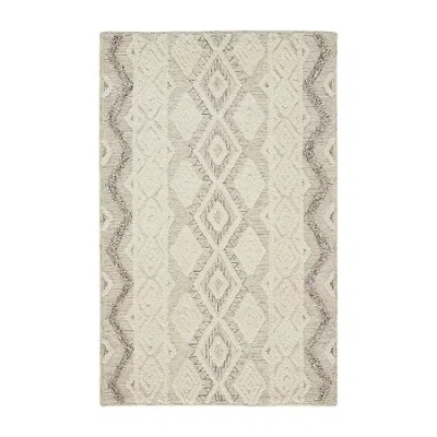 Weave & Wander Elika Geometric Hand Tufted Indoor Rectangle Area Rugs In White