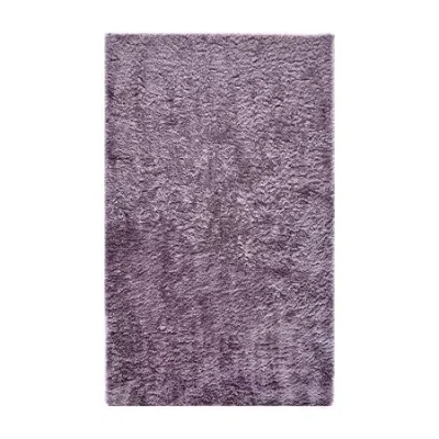 Weave & Wander Freya Solid Shag Indoor Rectangle Accent Rug In Purple