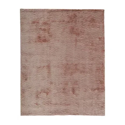 Weave & Wander Freya Solid Shag Indoor Rectangle Area Rugs In Pink