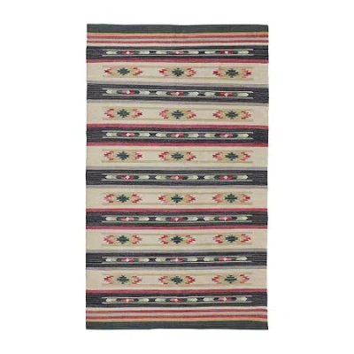 Weave & Wander Galvin Stripe Flatweave Reversible Indoor Rectangle Area Rugs In Multi