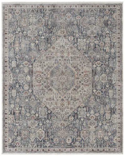 Weave & Wander Gilford Transitional Medallion Accent Rug In Blue