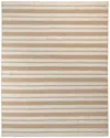 Weave & Wander Granberg Transitional Stripes Pet & Polyester Area Rug In White
